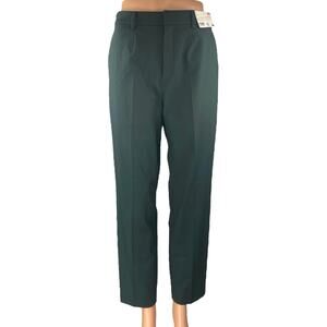 NEW Uniqlo Smark Ankle Women's Green Straight High Waist Trousers Dress Pants S